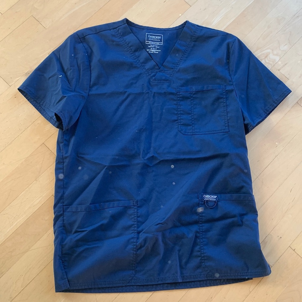 Navy Blue Scrub Top